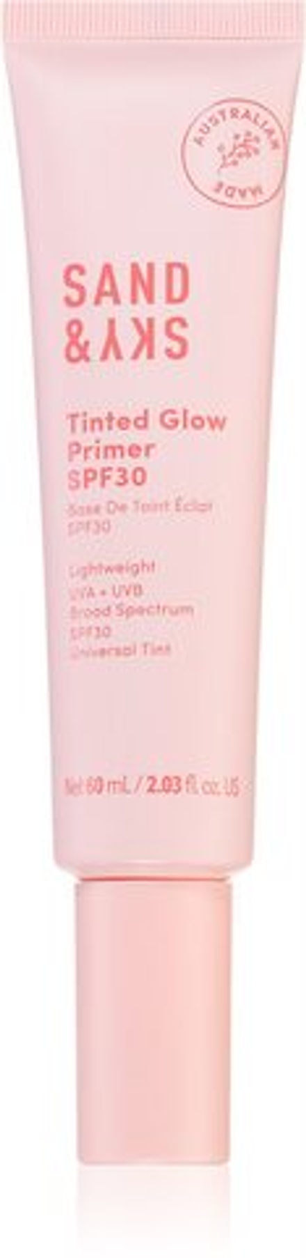Sand & Sky Tinted Glow Primer SPF 30 - защитный тонизирующий флюид для лица SPF 30 /   60  ml  / GTIN 8886482917379