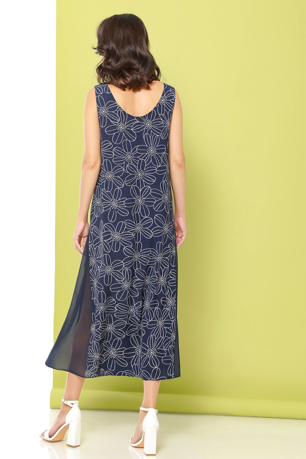 Платье синее с шифоновыми клиньями DStrend (Акция)