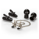 Набор для стимуляции сосков His Nipple Kit (Цвет: черный с серебряным)