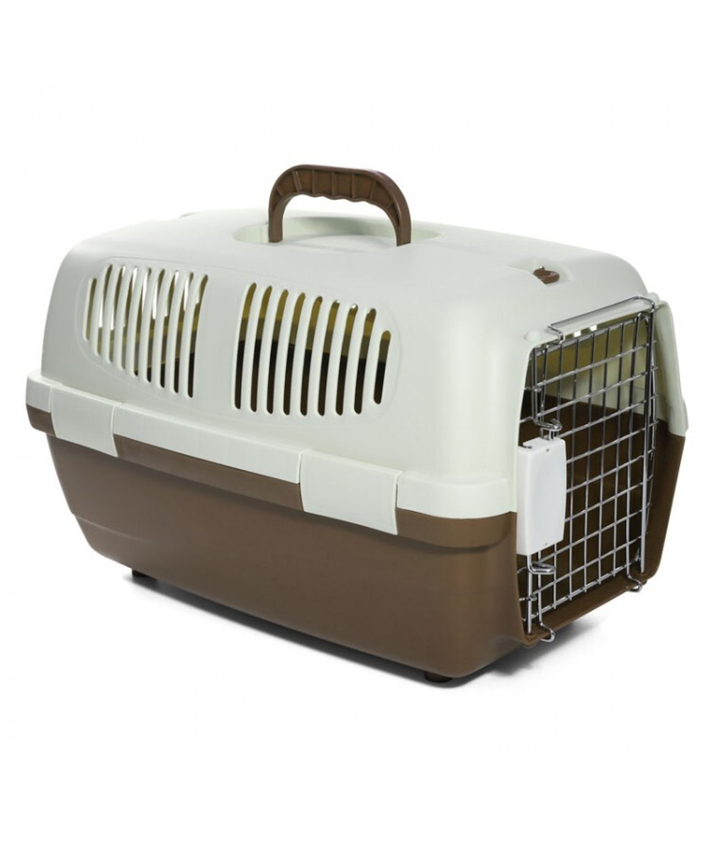 переноска для животных с металлической дверцей "спутник" S, капучино, Triol