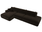 Диван угловой Лига-036 НПБ Модерн Лонг левый угол МИКРОВЕЛЬВЕТ Коричневый