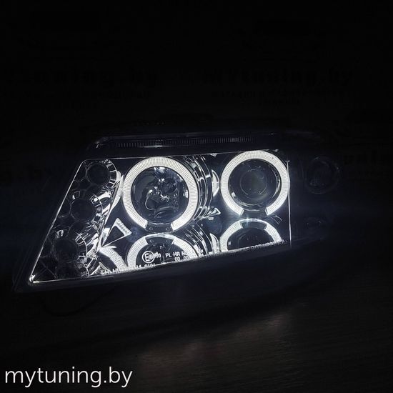 Передние фары angel eyes chrome для VW Passat B5 GP