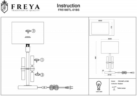 Настольная лампа декоративная Freya Lino FR5186TL-01BS