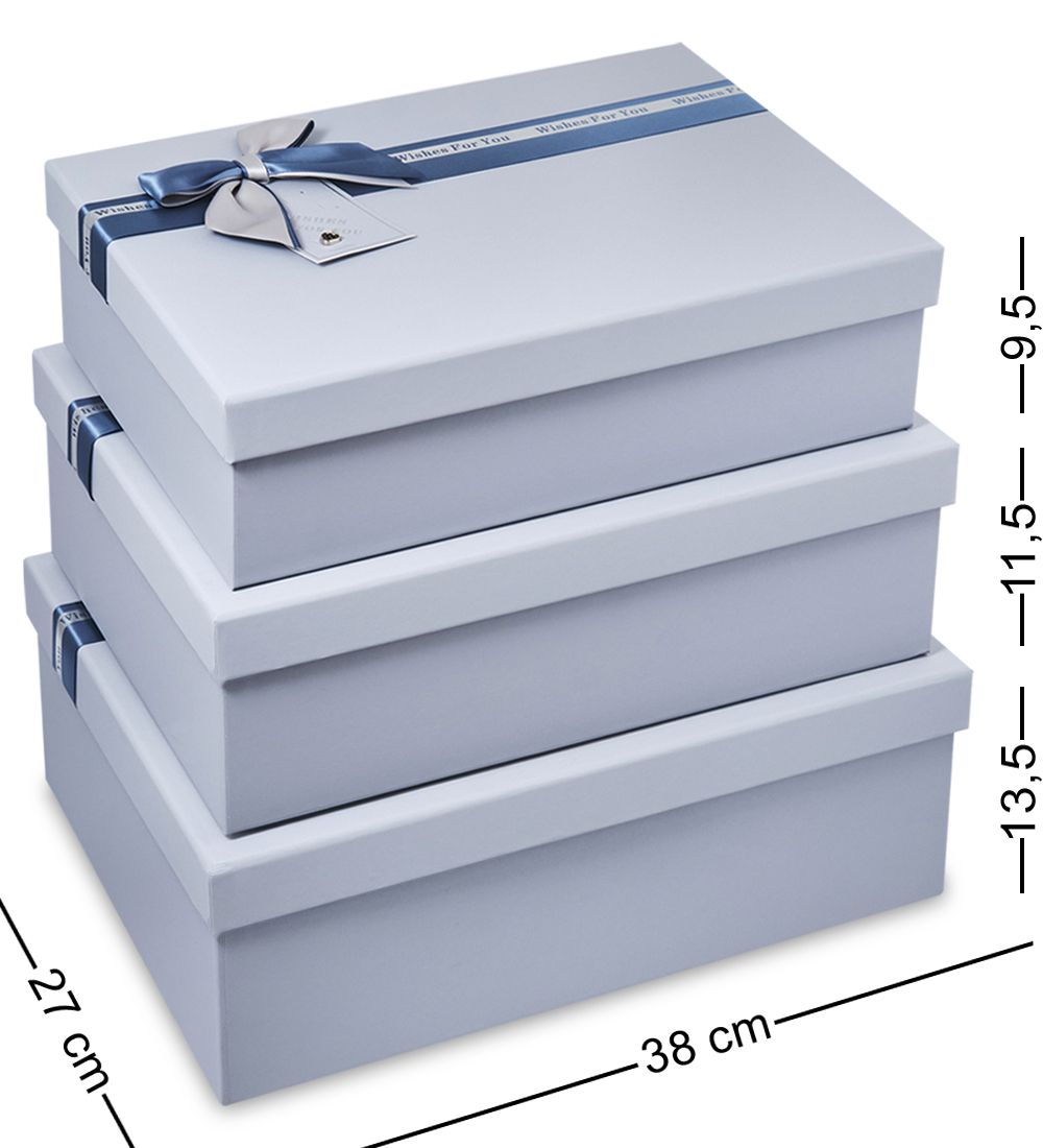 WF-181-A Набор коробок из 3 шт, голубовато-серый