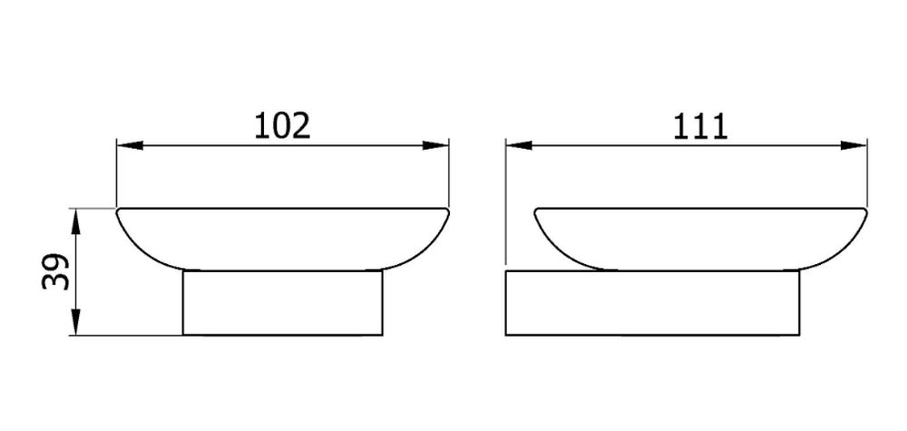 Мыльница стекло/нерж. сталь CORINTO 16925.B глянцевый