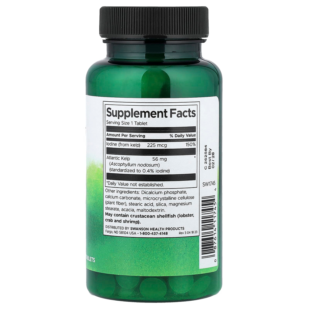 Swanson Vitamins, Ламинария`` 250 таблеток