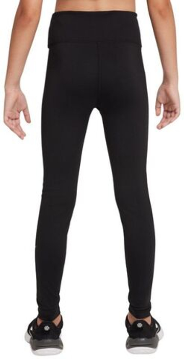 Брюки для девочек Nike Girls One Dri-FIT High-Waisted - черные/ярко-розовые