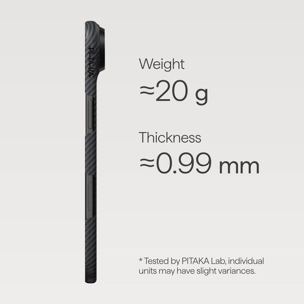 Чехол Pitaka Edge Case для iPhone Air, Черный | Twill