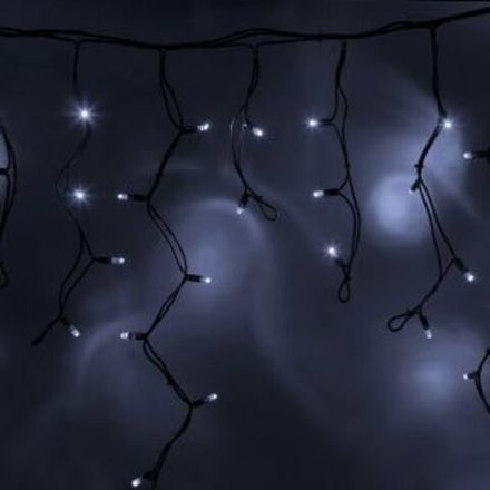 Гирлянда Айсикл (бахрома) светодиодный, 5,6 х 0,9 м, с эффектом мерцания,черный провод "КАУЧУК", 230
