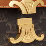 CELINE Triumph Arch Cow Leather Shoulder Bag, Crossbody Bag Medium Women"s Tawny