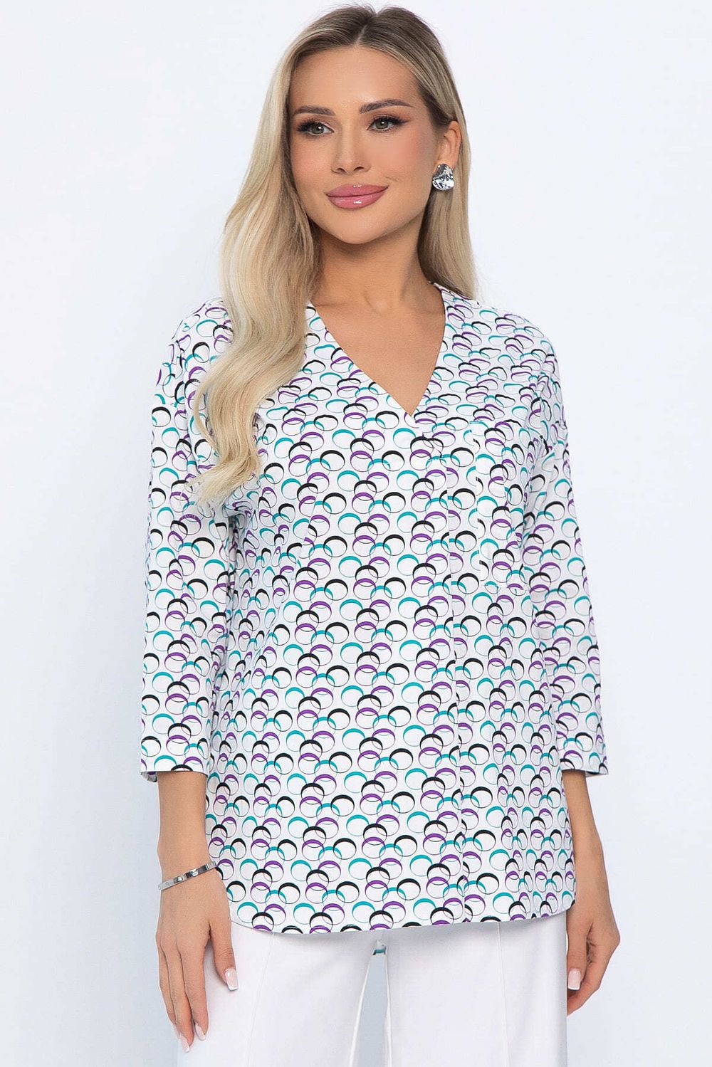Блуза Статица (бело-сиреневая) Б13774-16М LT Collection