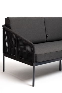 "Канны" модульная угловая лаунж-зона из роупа (веревки), цвет темно-серый