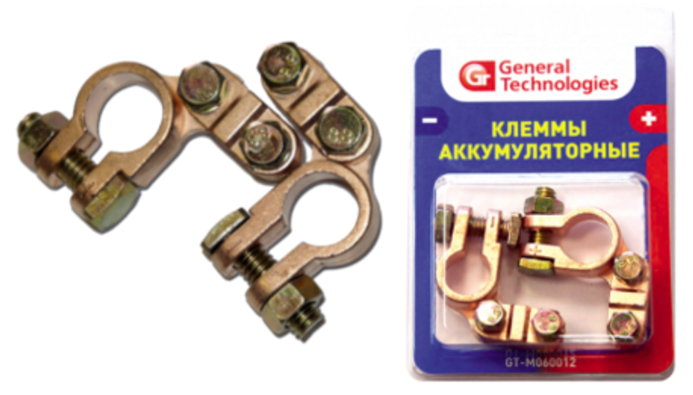 Клеммы General Technologies для аккумулятора GT-M060012 (цинк)  10/100