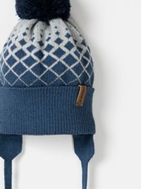 Шапка из смесовой шерсти "Ромбы джинс"