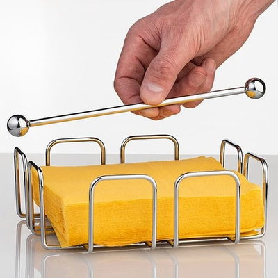 Салфетница;хром;,H=65,L=190,B=190мм;металлич. (Цвет: серебристый)