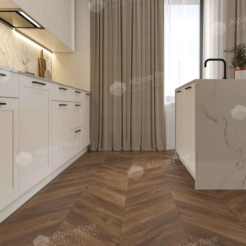 Кварцвиниловая плитка Alpine Floor Chevron Alpine ECO 18-13 MC Дуб Коричневый