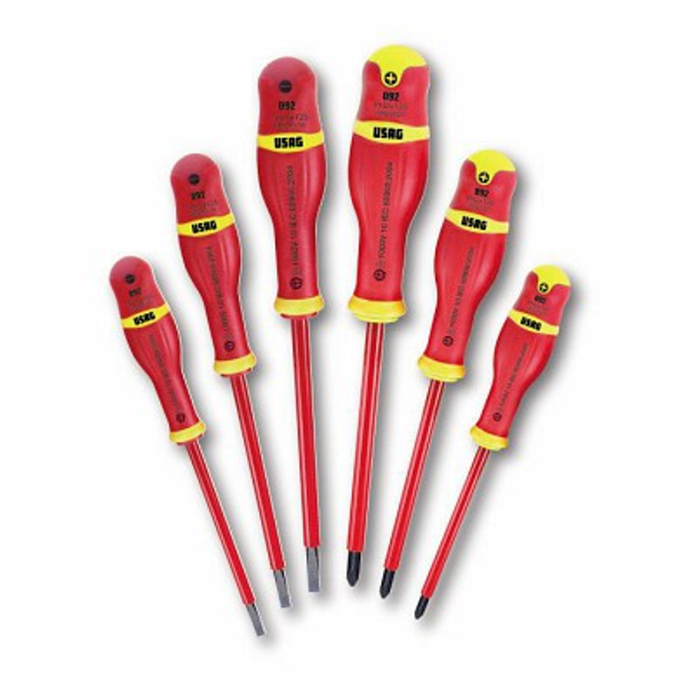 092 SH6 Набор из 6ти плоских отверток и крестообразных PHILLIPS, 1000 В, USAG (Италия)