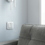 Выключатель двухклавишный с подсветкой (белый матовый)