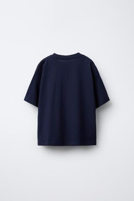 ZARA НАБОР ИЗ ДВУХ ОДНОТОННЫХ ФУТБОЛОК, СИНИЙ