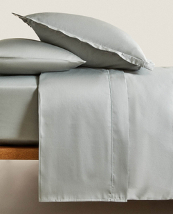 ZARA HOME (300 НИТЕЙ) ПОДОДЕЯЛЬНИК ИЗ ХЛОПКА, ЗЕЛЕНОВАТО-СЕРЫЙ