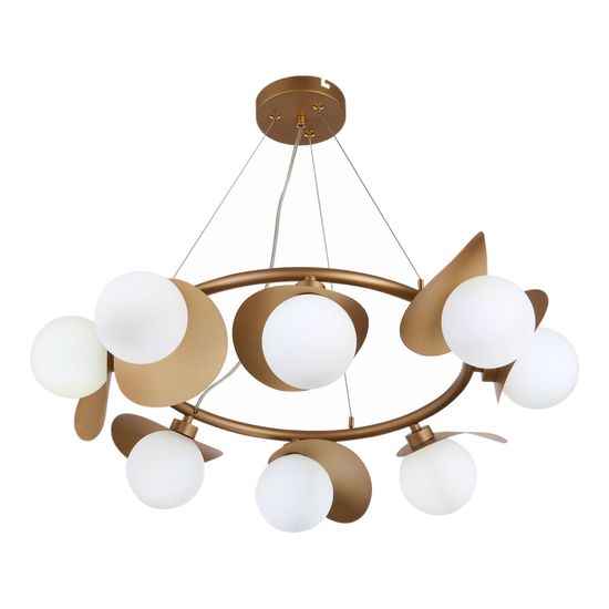 SLE220503-08 Светильник подвесной Золотистый/Белый G9 LED 8*5W BOLZANO