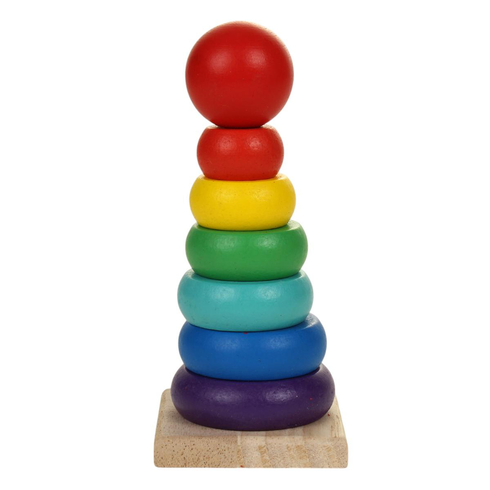 Пирамидка дер. 6 колец, круглая, C-41898