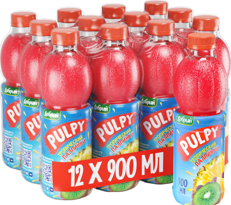 Pulpy "Тропический" 0,9 л. (12 шт. в упаковке)