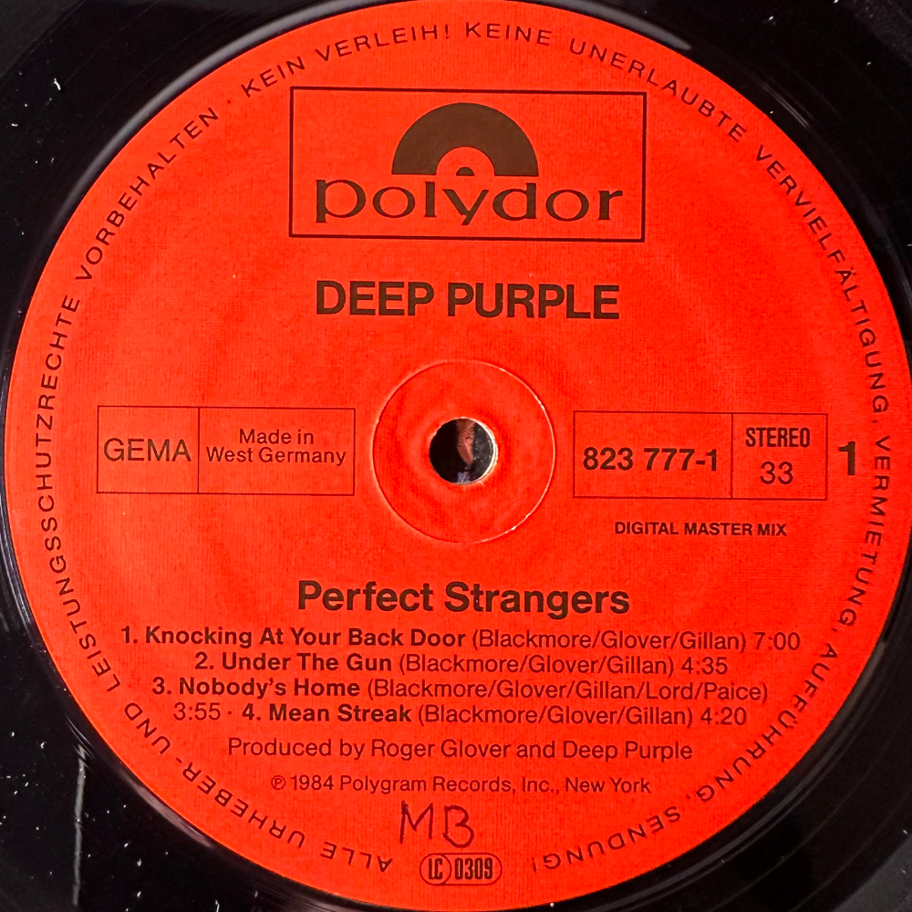 Deep Purple ‎– Perfect Strangers (Германия 1984г.)