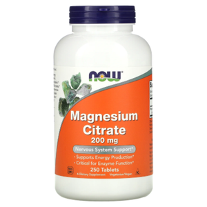 NOW Magnesium Citrate 200 мг 250 таблеток