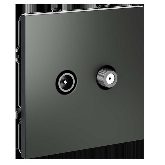 Розетка телевизионнная встраиваемая Voltum S70 оконечная TV+SAT, (титан) VLS060406