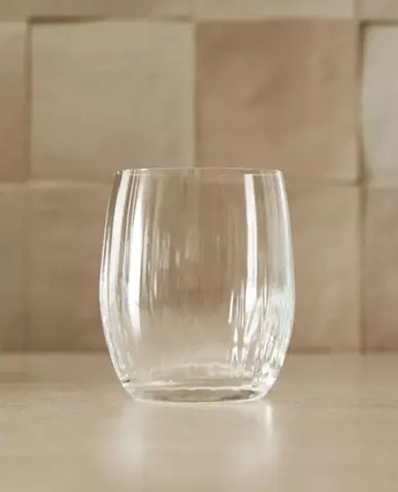 ZARA HOME СТАКАН ИЗ СТЕКЛА BOHEMIA CRYSTAL С УЗОРОМ В ВИДЕ ЛИНИЙ, ПРОЗРАЧНЫЙ