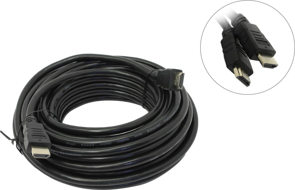 Gembird CC-HDMI4-10M, 10м, v1.4, 19M/19M, черный, позол.разъемы, экран, пакет Кабель HDMI