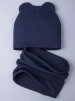 Шапка с ушками для малышей и снуд осенний