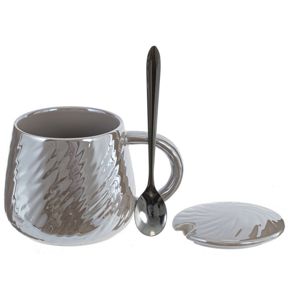 GAEM Кружка с крышкой и ложкой, 350 мл, L12,5 W9,5 H9 см