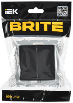 BRITE Выключатель 2-клавишный перекрестный 10А ВС10-2-3-БрЧ черный IEK