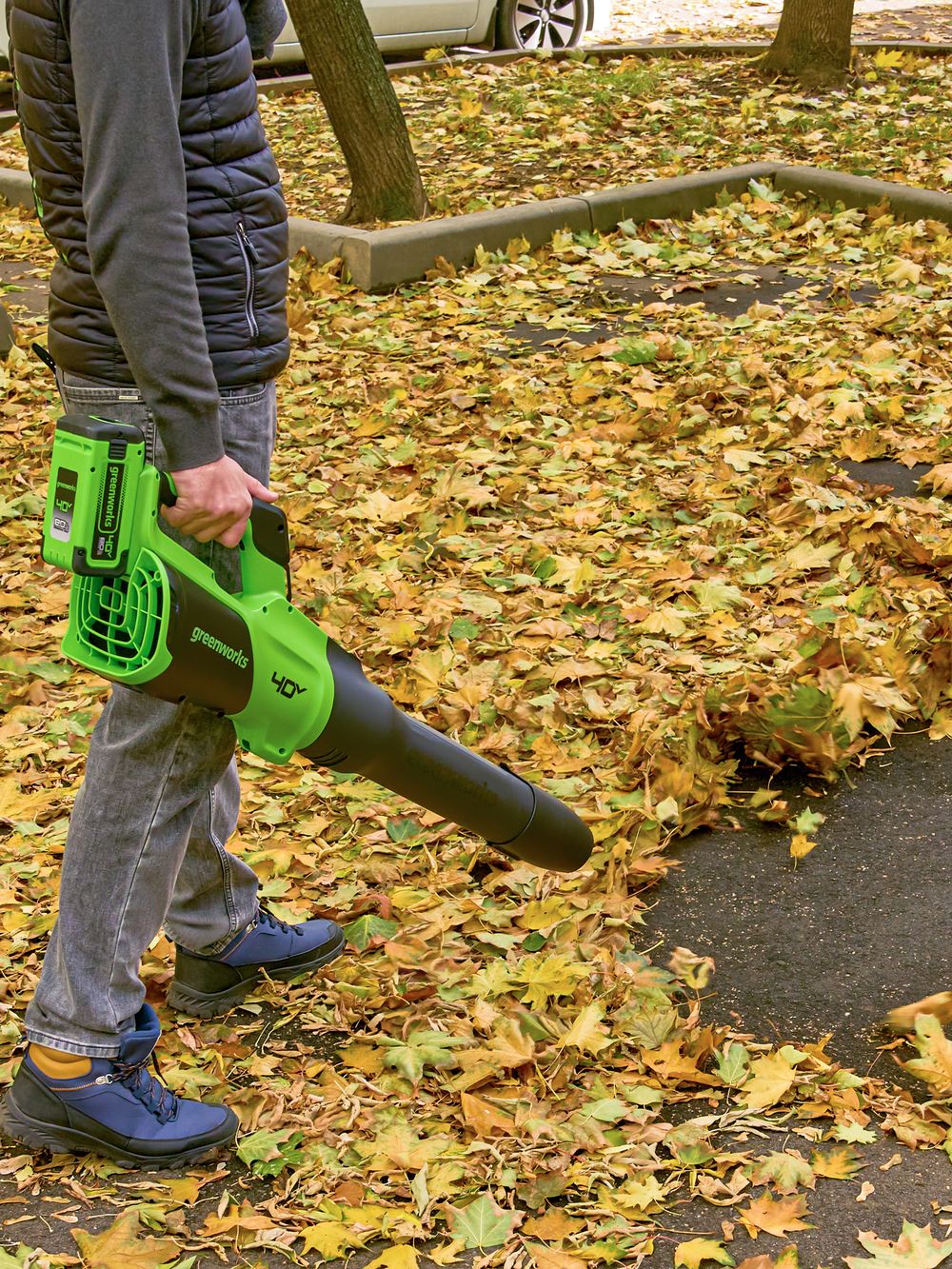 Воздуходувка аккумуляторная Greenworks GD40BG3, 40V, с 1хАКБ 8 Ач и ЗУ (2408207UH)