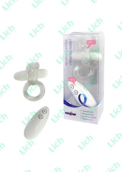 Белое эрекционное кольцо с клиторальным стимулятором и вибратором