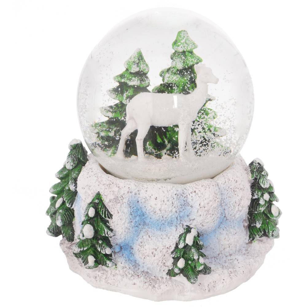 GAEM Фигурка декор в стекл шаре "Домик/Олень", D 6.5 см, L9 W8 H9 см, 3в.
