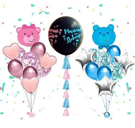 Композиция из шаров Мальчик или Девочка "Медвежата"