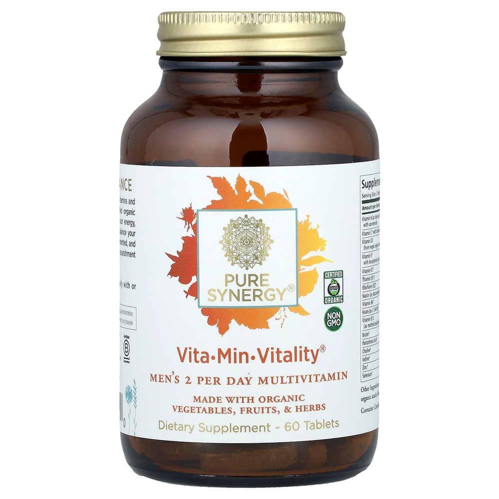 Pure Synergy, Vita-Min-Vitality®, мультивитамины для мужчин, 2 раза в день, 60 таблеток