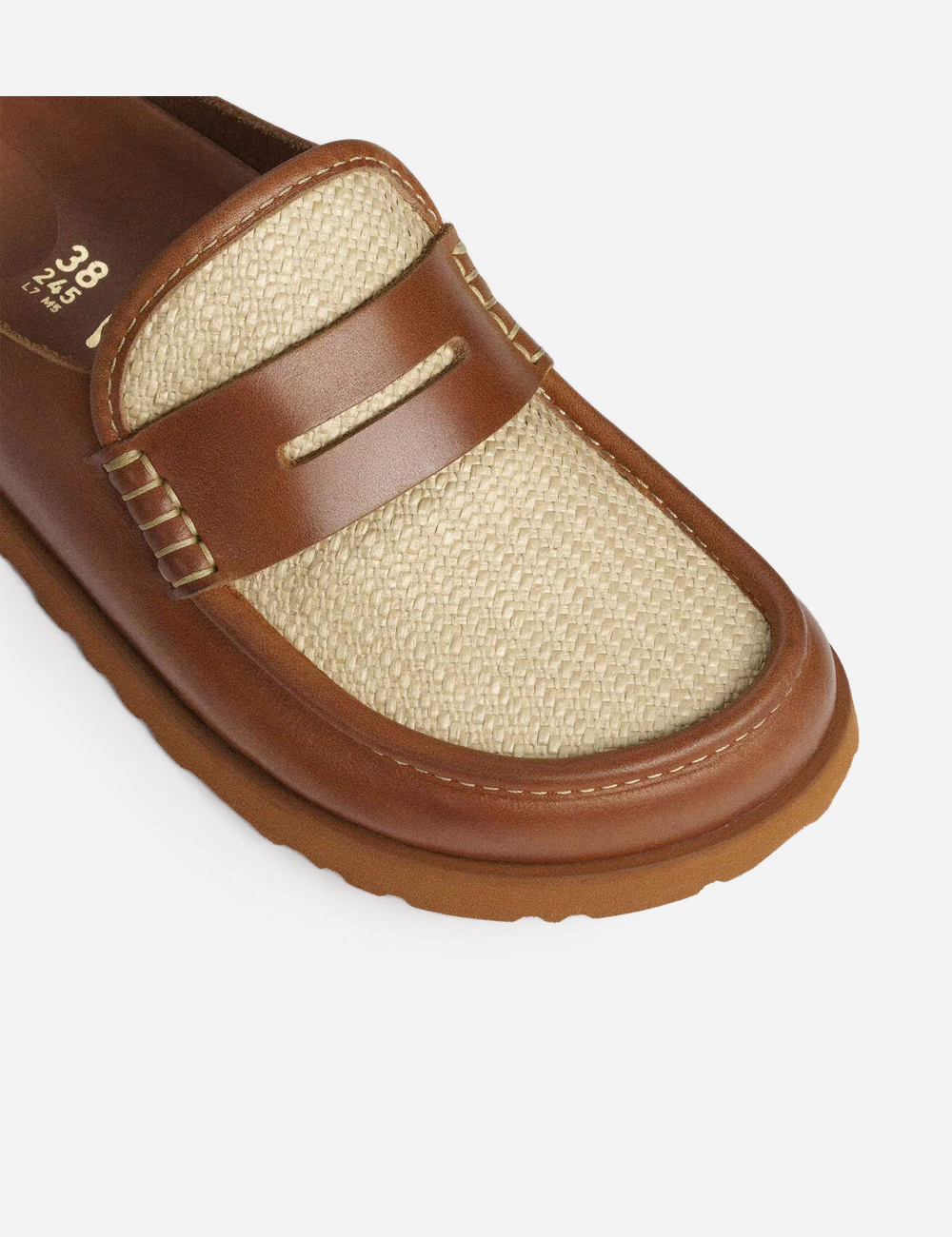 Birkenstock 1774 Naples Wrapped Natural Leather Oiled " Ginger Brown Raffia"