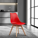 Стул TULIP (mod. 73-1) дерево/пластик/экокожа, 47,5x55x80 см, Красный (Red)