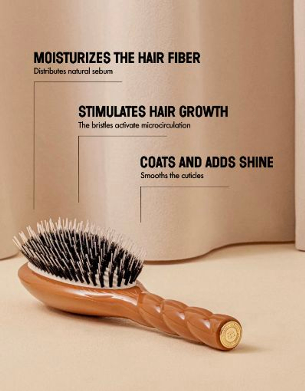 La Bonne Brosse Массажная расческа для волос N 02 Essential Detangling Brush - Emerald Green