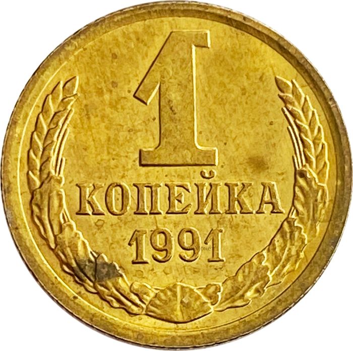 1 копейка 1991 М Штемпельный блеск