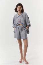 Шорты на резинке изо льна