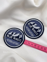 Нашивка круглая горы "Blue Magic" синяя 6 см