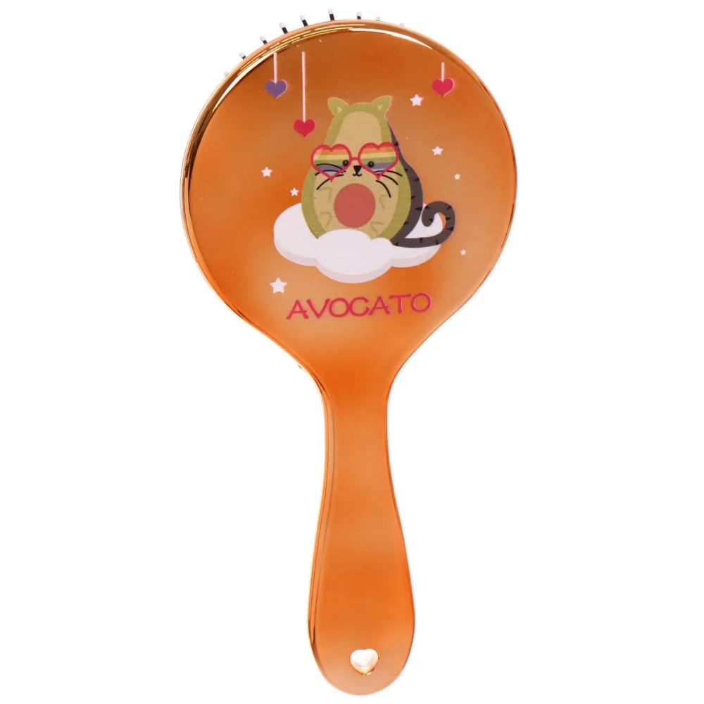 Расческа массажная зеркальная «Animals», котоавокадики, микс 4 цвета, 10*22 см (блистер Ultramarine)