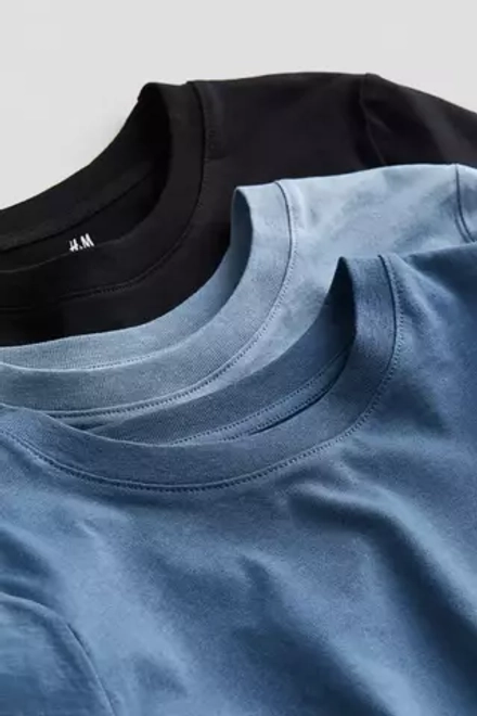H&M Набор из трех однотонных футболок, синий