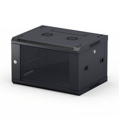 Телекоммуникационный шкаф NEOMAX Шкаф телекоммуникационный настенный 6U (600х450), стеклянная дверь, замок-ключ (3 шт), разборный, цвет черный (1 коробка)[NCB-WM6U-6045GK3-100-BK]