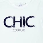 Футболка T-LOVE Белый/Принт: Chic, бусины Девочка